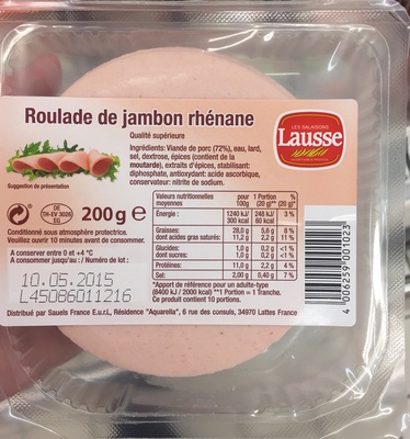 Roulade de jambon rhénane