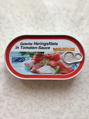 Geteilte Heringsfilets in Tomaten-Sauce