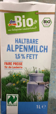 Haltbare Alpenmilch 1,5% Fett