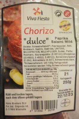 Chorizo "dulce"