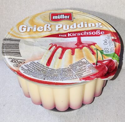 Grießpudding mit Kirschsoße