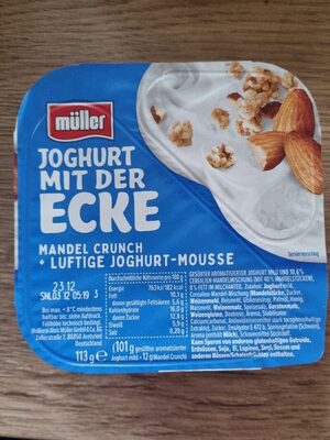 Müller Joghurt mit der Ecke Mandel Crunch