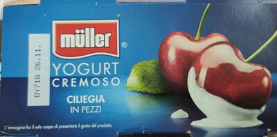 Yogurt cremoso ciliegia in pezzi