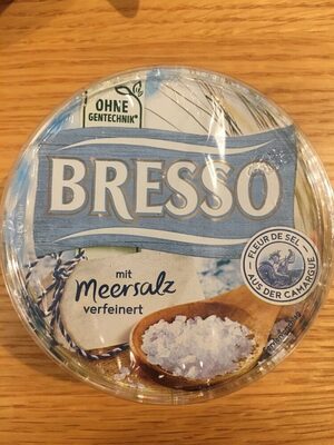 ALDI BRESSO Frischkäse-Spezialität mit Meersalz verfeinert Aus der Kühlung 150g Becher 1.11€ 1kg 7.40€