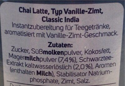 Chai latte typ vanille-zimt classic india