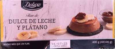 Flan de dulce de leche y platano