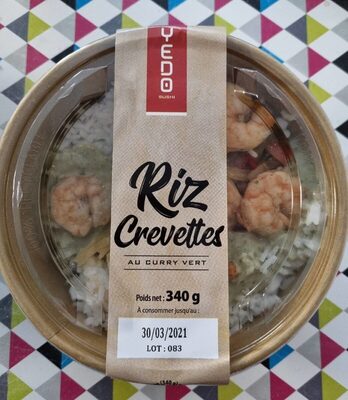 Riz crevettes au curry vert