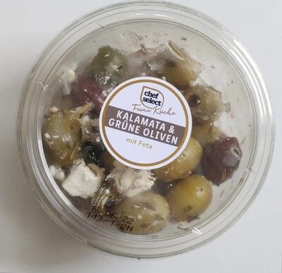 LIDL Chef Select Kalamata und Grüne Oliven 150g 1.89€ 1kg 10.60€