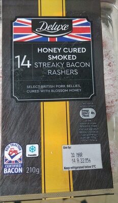 Smoked honey cured streaky bacon rashers