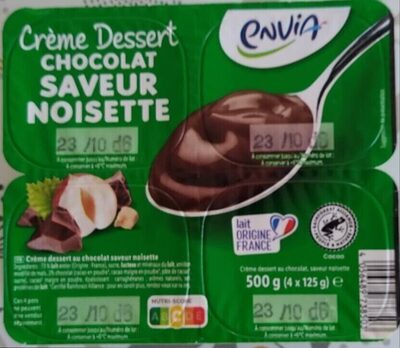 Crème dessert chocolat saveur noisette