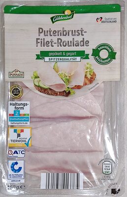 ALDI GÜLDENHOF Pute Putenbrust-Filet-Roulade, gepökelt & gegart 100g 1,49€ Packung 1kg 14,90€