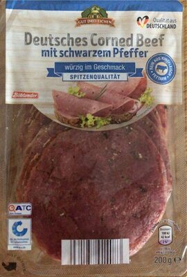 Deutsches Corned Beef mit schwarzem Pfeffer