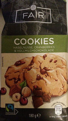 Cookies Haselnüsse Cranberries & Vollmilchschokolade