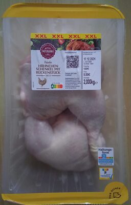ALDI MEINE METZGEREI Huhn Hähnchenschenkel mit Rückenstück XXL Frisch; HKL A; zum Braten oder für den Grill Aus der Frischetruhe 4.89 1,1-kg-Packung 1kg 3.15€