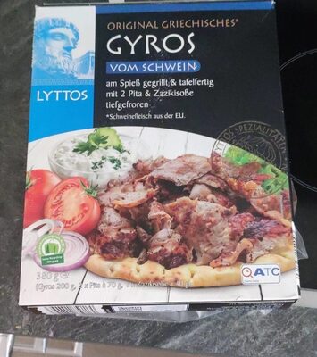 Gyros vom Schwein mit 2 Pita & Zazikisoße