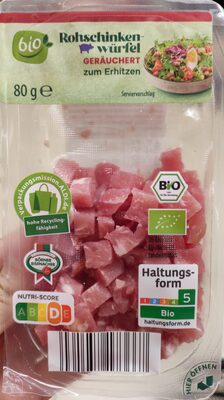 Bio-Rohschinkenwürfel, geräuchert, fettreduziert