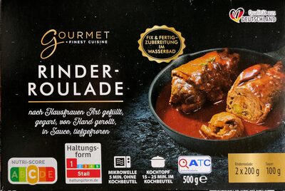 Rinderroulade gefüllt, in Sauce