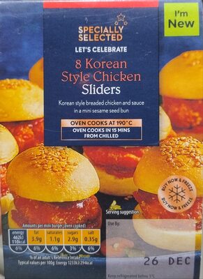 8 Korean Style Chicken Sliders