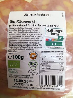 Bio Käsewurst