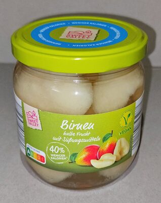 Birnen halbe Frucht mit Süßungsmitteln