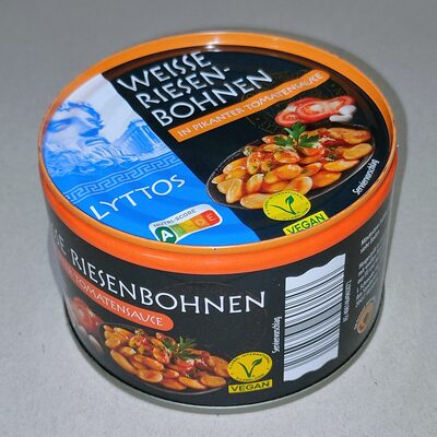 Weiße Riesenbohnen in pikanter Tomatensauce