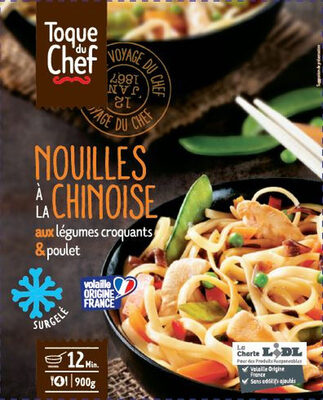 Nouilles chinoises au poulet et légumes croquants