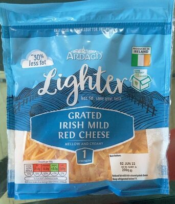 Grated Irish mild red cheese