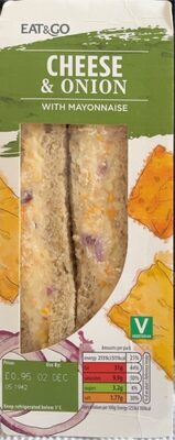 Cheese and onion sandwich with mayo