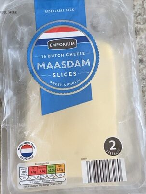 16 Dutch Cheese Maasdam Slices