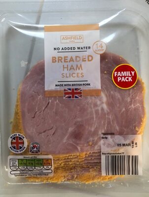 Breaded ham slices