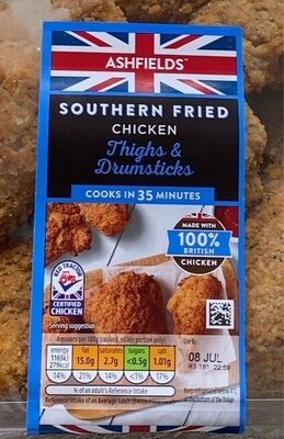 Southern fried chicken thighs and drumsticks