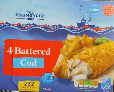 4 Battered Cod Fish Fillets