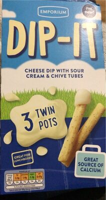 Cheese dip with sour cream and chive tubes