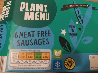 6 meat-free sausages