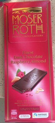 Finest dark chocolate rasberry almond