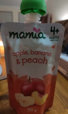 Apple banana and peach fruit puree
