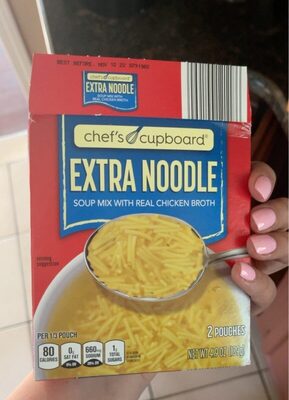 Extra noodle soup mix with the real chicken broth