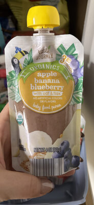 apple banana blueberry with oat & flax baby food puree