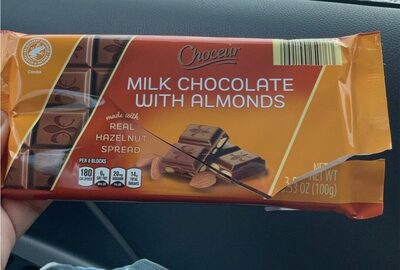 Milk chocolate with almonds
