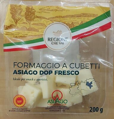 Formaggio a cubetti Asiago DOP fresco