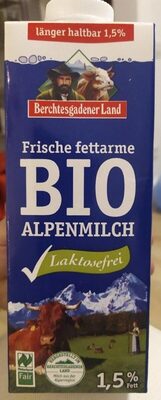 Frische fettarme Bio Alpenmilch Laktosefrei