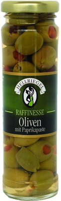 Hellriegel Raffinesse Grüne Oliven mit Paprika