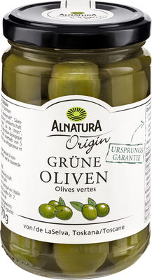 Grüne Oliven mit Stein in Lake