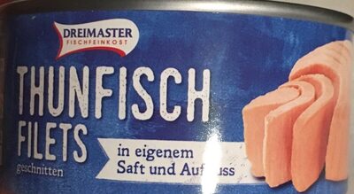 Thunfischfilets, geschnitten, in eigenem Saft und Aufguss