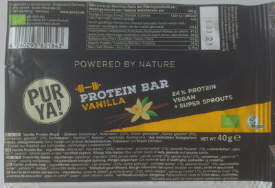Protein bar vanilla