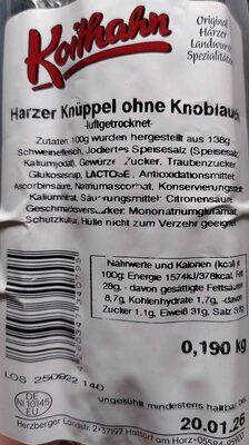 Harzer Knüppel ohne Knoblauch