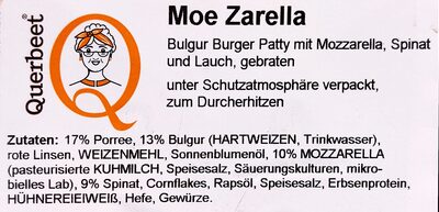 Moe Zarella - Bulgur-Burger mit Mozzarella, Spinat & Lauch