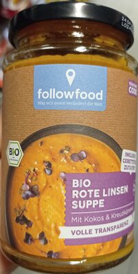 Rote Linsen Suppe mit Kokos
