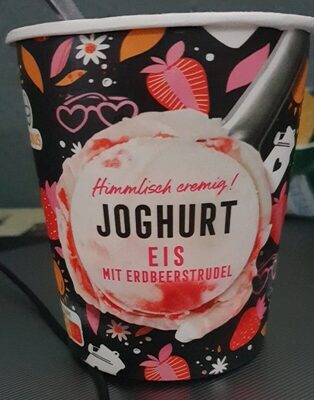 Joghurt Eis mit Erdbeerstrudel