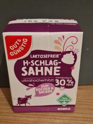 Laktosefreie H-Schlag-Sahne